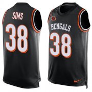 Wholesale Cheap Nike Bengals #38 LeShaun Sims Black Team Color Men's Stitched NFL Limited Tank Top Jersey