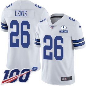 Wholesale Cheap Nike Cowboys #26 Jourdan Lewis White Men\'s Stitched With Established In 1960 Patch NFL 100th Season Vapor Untouchable Limited Jersey