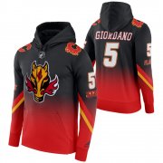 Wholesale Cheap Calgary Flames #5 Mark Giordano Adidas Reverse Retro Pullover Hoodie Black