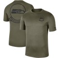 Wholesale Cheap Men's Seattle Seahawks Nike Olive 2019 Salute to Service Sideline Seal Legend Performance T-Shirt