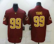 Wholesale Cheap Men's Washington Redskins #99 Chase Young Red With Gold 2017 Vapor Untouchable Stitched NFL Nike Limited Jersey