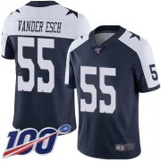 Wholesale Cheap Nike Cowboys #55 Leighton Vander Esch Navy Blue Thanksgiving Men's Stitched NFL 100th Season Vapor Throwback Limited Jersey