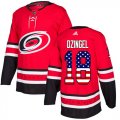 Wholesale Cheap Adidas Hurricanes #18 Ryan Dzingel Red Home Authentic USA Flag Stitched Youth NHL Jersey