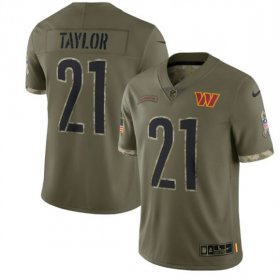 Wholesale Cheap Men\'s Washington Commanders #21 Sean Taylor 2022 Olive Salute To Service Limited Stitched Jersey