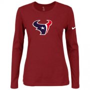 Wholesale Cheap Women's Nike Houston Texans Of The City Long Sleeve Tri-Blend NFL T-Shirt Red