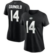 Wholesale Cheap New York Jets #14 Sam Darnold Nike Women's Team Player Name & Number T-Shirt Black