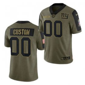 Wholesale Cheap Men\'s Olive New York Giants ACTIVE PLAYER Custom 2021 Salute To Service Limited Stitched Jersey