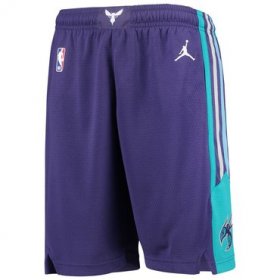 Wholesale Cheap Men\'s Jordan Brand Purple Charlotte Hornets Icon Swingman Basketball Shorts