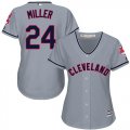Wholesale Cheap Indians #24 Andrew Miller Grey Women's Road Stitched MLB Jersey