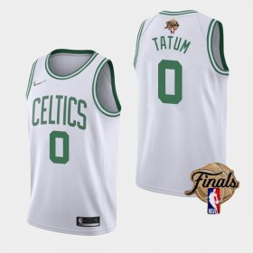 Wholesale Cheap Men\'s Boston Celtics #0 Jayson Tatum 2022 White NBA Finals Stitched Jersey
