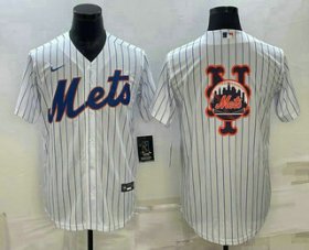 Wholesale Cheap Men\'s New York Mets Big Logo White Cool Base Stitched Baseball Jersey
