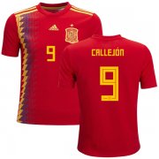 Wholesale Cheap Spain #9 Callejon Red Home Kid Soccer Country Jersey