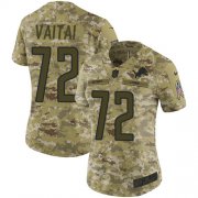Wholesale Cheap Nike Lions #72 Halapoulivaati Vaitai Camo Women's Stitched NFL Limited 2018 Salute To Service Jersey
