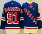 Wholesale Cheap Men's New York Rangers #91 Vladimir Tarasenko Blue Authentic Jersey