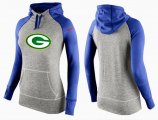 Wholesale Cheap Women's Nike Green Bay Packers Performance Hoodie Grey & Blue