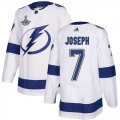 Cheap Adidas Lightning #7 Mathieu Joseph White Road Authentic Youth 2020 Stanley Cup Champions Stitched NHL Jersey