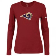 Wholesale Cheap Women's Nike Los Angeles Rams Of The City Long Sleeve Tri-Blend NFL T-Shirt Red