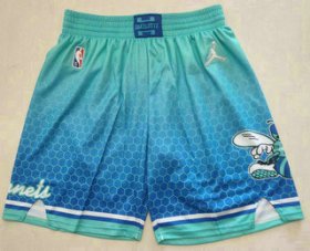 Wholesale Cheap Men\'s Charlotte Hornets Blue Jordan Diamond 2022 City Edition Swingman Stitched Shorts