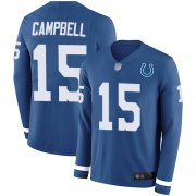 Wholesale Cheap Nike Colts #15 Parris Campbell Royal Blue Team Color Men's Stitched NFL Limited Therma Long Sleeve Jersey