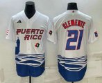 Wholesale Cheap Men's Puerto Rico Baseball #21 Roberto Clemente 2023 White World Baseball Classic Stitched Jersey