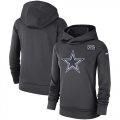 Wholesale Cheap NFL Women's Dallas Cowboys Nike Anthracite Crucial Catch Performance Pullover Hoodie