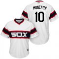 Wholesale Cheap White Sox #10 Yoan Moncada White Alternate Home Cool Base Stitched Youth MLB Jersey