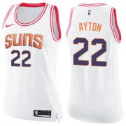 Wholesale Cheap Women's Nike Phoenix Suns #22 Deandre Ayton White Pink NBA Swingman Fashion Jersey