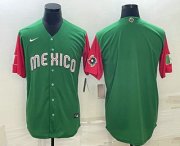 Wholesale Cheap Men's Mexico Baseball Blank 2023 Green World With Patch Classic Stitched Jerseys