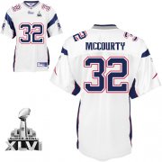 Wholesale Cheap Patriots #32 Devin McCourty White Super Bowl XLVI Embroidered NFL Jersey