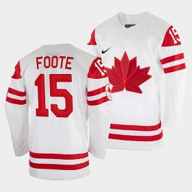Wholesale Cheap Men\'s Adam Foote Canada Hockey White 2022 Winter Olympic #15 Salt Lake City Jersey