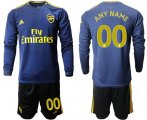 Wholesale Cheap Arsenal Personalized Blue Long Sleeves Soccer Club Jersey