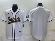 Wholesale Men's New Orleans Saints Blank Grey Stitched Cool Base Nike Baseball Jersey