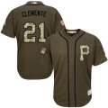 Wholesale Cheap Pirates #21 Roberto Clemente Green Salute to Service Stitched Youth MLB Jersey