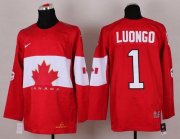 Wholesale Cheap Olympic 2014 CA. #1 Roberto Luongo Red Stitched NHL Jersey