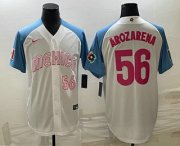 Wholesale Cheap Men's Mexico Baseball #56 Randy Arozarena Number 2023 White Blue World Classic Stitched Jersey7