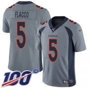 Wholesale Cheap Nike Broncos #5 Joe Flacco Gray Men's Stitched NFL Limited Inverted Legend 100th Season Jersey