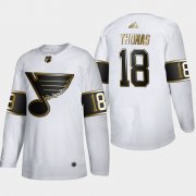Wholesale Cheap St. Louis Blues #18 Robert Thomas Men's Adidas White Golden Edition Limited Stitched NHL Jersey