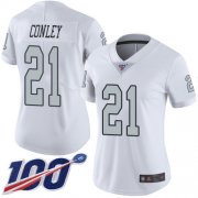 Wholesale Cheap Nike Raiders #21 Gareon Conley White Women's Stitched NFL Limited Rush 100th Season Jersey