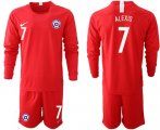 Wholesale Cheap Chile #7 Alexis Home Long Sleeves Soccer Country Jersey