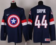 Wholesale Cheap Olympic Team USA #44 Brooks Orpik Navy Blue Captain America Fashion Stitched NHL Jersey