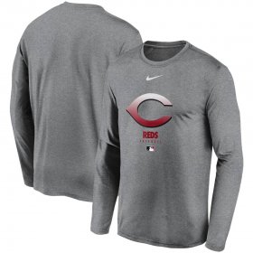 Wholesale Cheap Men\'s Cincinnati Reds Nike Charcoal Authentic Collection Legend Performance Long Sleeve T-Shirt