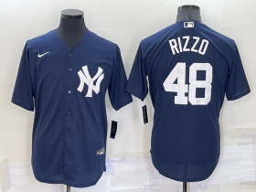 Wholesale Cheap Men\'s New York Yankees #48 Anthony Rizzo Navy Blue Stitched Nike Cool Base Throwback Jersey