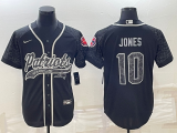 Wholesale Cheap Men's New England Patriots #10 Mac Jones Black Reflective With Patch Cool Base Stitched Baseball Jersey