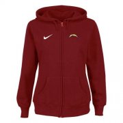 Wholesale Cheap Nike San Diego Chargers Ladies Tailgater Full Zip Hoodie Red