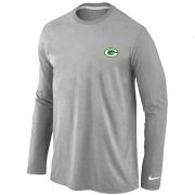 Wholesale Cheap Nike Green Bay Packers Sideline Legend Authentic Logo Long Sleeve T-Shirt Grey