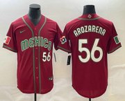 Wholesale Cheap Men's Mexico Baseball #56 Randy Arozarena Number 2023 Red World Classic Stitched Jersey