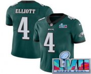 Wholesale Cheap Men's Philadelphia Eagles #4 Jake Elliott Limited Green Super Bowl LVII Vapor Jersey