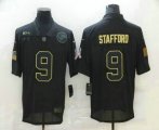 Wholesale Cheap Men's Detroit Lions #9 Matthew Stafford Black 2020 Salute To Service Stitched NFL Nike Limited Jersey