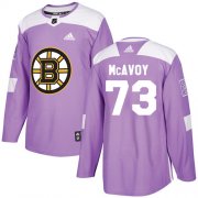 Wholesale Cheap Adidas Bruins #73 Charlie McAvoy Purple Authentic Fights Cancer Stitched NHL Jersey
