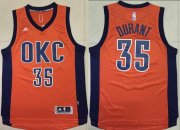 Wholesale Cheap Men's Oklahoma City Thunder #35 Kevin Durant Revolution 30 Swingman 2015-16 New Orange Jersey